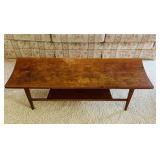 Vintage Mid Century Modern Wooden Coffee Table with Tiered Design