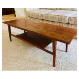 Vintage Mid Century Modern Wooden Coffee Table with Tiered Design