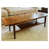 Vintage Mid Century Modern Wooden Coffee Table with Tiered Design