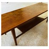Vintage Mid Century Modern Wooden Coffee Table with Tiered Design