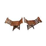 Pair of Vintage Brazilian Camping Stools