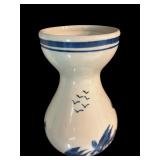 Vintage Delft Blue Pitcher and Delft Blue Vase Holland Windmill Design Ceramic