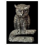 Vintage Hudson Honeywell Pewter Snow Barn Owl Figurine
