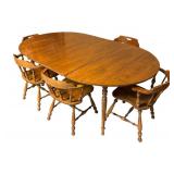 Six-Piece Dining Set with Drop Leaf Table and Captain Chairs