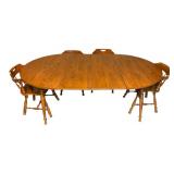 Six-Piece Dining Set with Drop Leaf Table and Captain Chairs