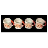 Four Vintage Santa Mugs