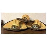 Three Embroidered Mexican Sombreros