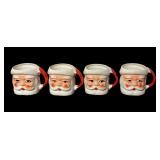Four Vintage Santa Mugs