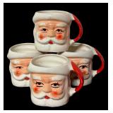 Four Vintage Santa Mugs