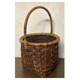 Vintage USA Pottery Bean Pot and Basket