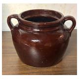 Vintage USA Pottery Bean Pot and Basket