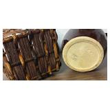 Vintage USA Pottery Bean Pot and Basket