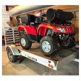 Articat Four Wheeler with Newmans Trailer and Plow Attachment