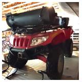 Articat Four Wheeler with Newmans Trailer and Plow Attachment