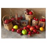 Apple Motif Baskets and Faux Apple Decor
