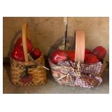 Apple Motif Baskets and Faux Apple Decor
