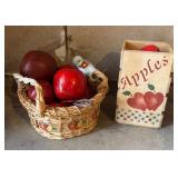 Apple Motif Baskets and Faux Apple Decor