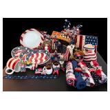 4th of July Placements, Plates, Flags, Napkins and Holders, Mugs and More