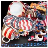 4th of July Placements, Plates, Flags, Napkins and Holders, Mugs and More