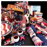 4th of July Placements, Plates, Flags, Napkins and Holders, Mugs and More