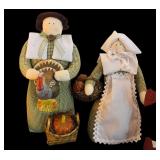 Autumn Harvest Wooden Pilgrims Figurines and Seasonal Placement