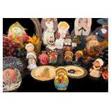 Thanksgiving Decor including Turkeys, Wall Hanging, Candles and More