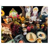 Thanksgiving Decor including Turkeys, Wall Hanging, Candles and More