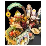 Thanksgiving Decor including Turkeys, Wall Hanging, Candles and More