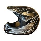 Extra Large Black / Silver Raider MX Helmet