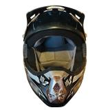 Extra Large Black / Silver Raider MX Helmet
