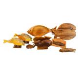 Beautiful Wooden Fish Motif Including Monkeypod Wood Philippians, Monkey Poo Wood Costa Rico