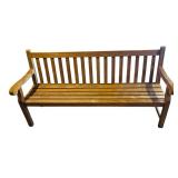 Vintage Teak Wood Elongated Bench