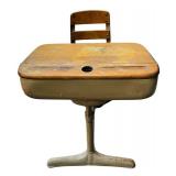 Vintage Wooden and Metal Childs School Desk