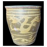 Vintage Gorgeous Pots / Dragon, Giraffes and Asian Scene