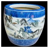 Vintage Gorgeous Pots / Dragon, Giraffes and Asian Scene