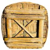 Two Large Woven Rattan Baskets Mid-Century Modern Design