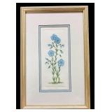 Vintage Framed Blue Floral Wall Art