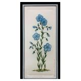 Vintage Framed Blue Floral Wall Art