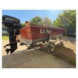 1987 Lund 16ft Fishing Boat with Trailer and Evinrude Motor