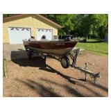 1987 Lund 16ft Fishing Boat with Trailer and Evinrude Motor