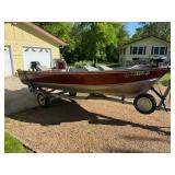 1987 Lund 16ft Fishing Boat with Trailer and Evinrude Motor