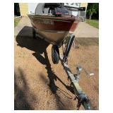 1987 Lund 16ft Fishing Boat with Trailer and Evinrude Motor