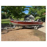 1987 Lund 16ft Fishing Boat with Trailer and Evinrude Motor