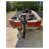 1987 Lund 16ft Fishing Boat with Trailer and Evinrude Motor