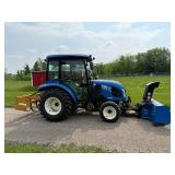 New Holland Tractor with King Kutter Box Blade Attachment and Snow Blower Attachment