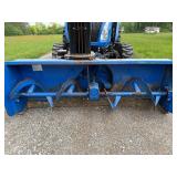 New Holland Tractor with King Kutter Box Blade Attachment and Snow Blower Attachment