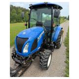 New Holland Tractor with King Kutter Box Blade Attachment and Snow Blower Attachment