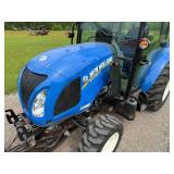 New Holland Tractor with King Kutter Box Blade Attachment and Snow Blower Attachment