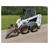 Used Bobcat Skid Steer Loader with Bucket Attachment