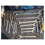 Collection of Hand Tools with Toolbox, Wrenches, Horseshoes, and More